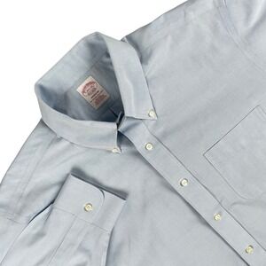 Brooks Brothers‎ Shirt Mens 16.5 Blue Madison Fit Long Sleeve Button Up Non Iron